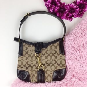 SALE Coach Hampton Brown Leather Jacquard